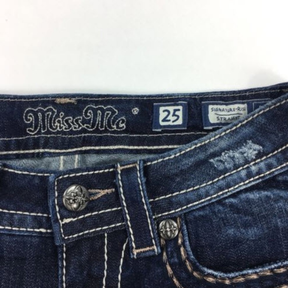 Miss Me Jeans Straight Leg Embellished Cross 25 - Picture 6 of 7